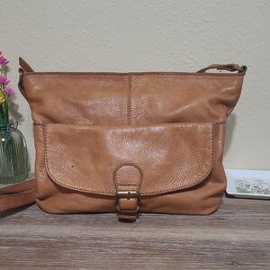 Fat Face Tan Leather Crossbody Bag